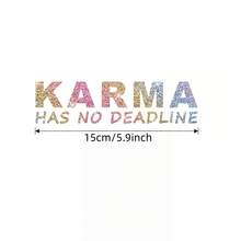 1 pieza Pegatina dorada vibrante con la frase "Karma Cycle Endless". Esta calcomanía de vinilo brillante y creativa es adecuada para aplicar en automóviles, camiones, motocicletas y computadoras portátiles. - A - Ver 2