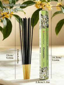 20/60支装，香薰棒，琥珀，艾草，香草，没药，桂花，芒果，柠檬，天然香氛，采用天然成分制成，香味持久，是馈赠佳品，适合节日、招待客人、冥想、空气净化等场合。 - 桂花線香 - 查看 5