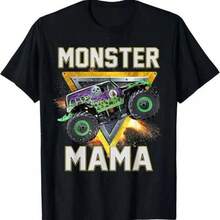Monster Truck Race Cotton Graphic Tees, Boys Outfits Boys Shirt, Shirts For Teen Girls, Teen Boys Outfit, Monster Truck Mama Monster Truck Are My Jam Truck Lovers T Shirt Casual Men'S Cotton T-Shirt Crew-Neck Top Micro-Stretch Knitted Fabric Regular Fit Shirts For Adults & Kids Adult And Children's Sizes - 黑色 - 查看 1