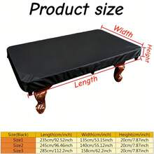 1pc Billiard Table Cover - Available In 3 Sizes (Black), Foldable And Storable, Made Of High-Quality 300D Oxford Fabric, Durable And Sturdy, Bottom Drawstring For Adjustable Size; Made Of Premium Fabric, Soft And Durable, Dustproof And Waterproof, Easily Resists Dust, Oil And Daily Wear, Suitable For Billiard Table, Large Billiard Table, American Billiard Table, Snooker Table, 8ft Billiard Table (Cover Only) - Black - View 4