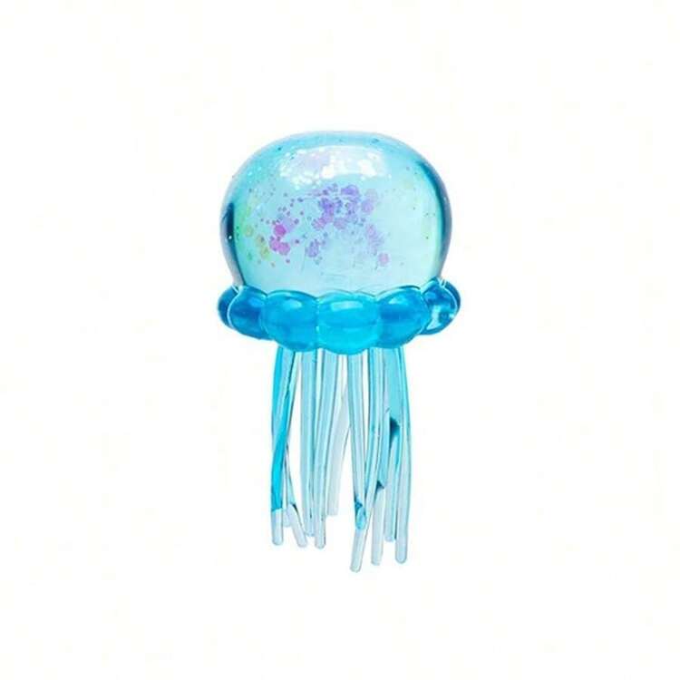[] Cute Glitter Jellyfish Squishy Toy, Stress Relief Squeeze Fidget Toy Anxiety Relief, Colorful Transparent Sensory Toy Daily Relax - 粉色 - 查看 7