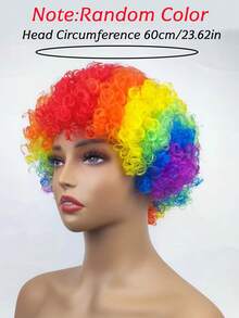 Wig Badut Warna-warni, Warna Acak, Satu Ukuran Cocok untuk Sebagian Besar Orang, Perlengkapan Permainan Kostum, Kebanggaan, Gaun Pesta - MultiWarna - View 2