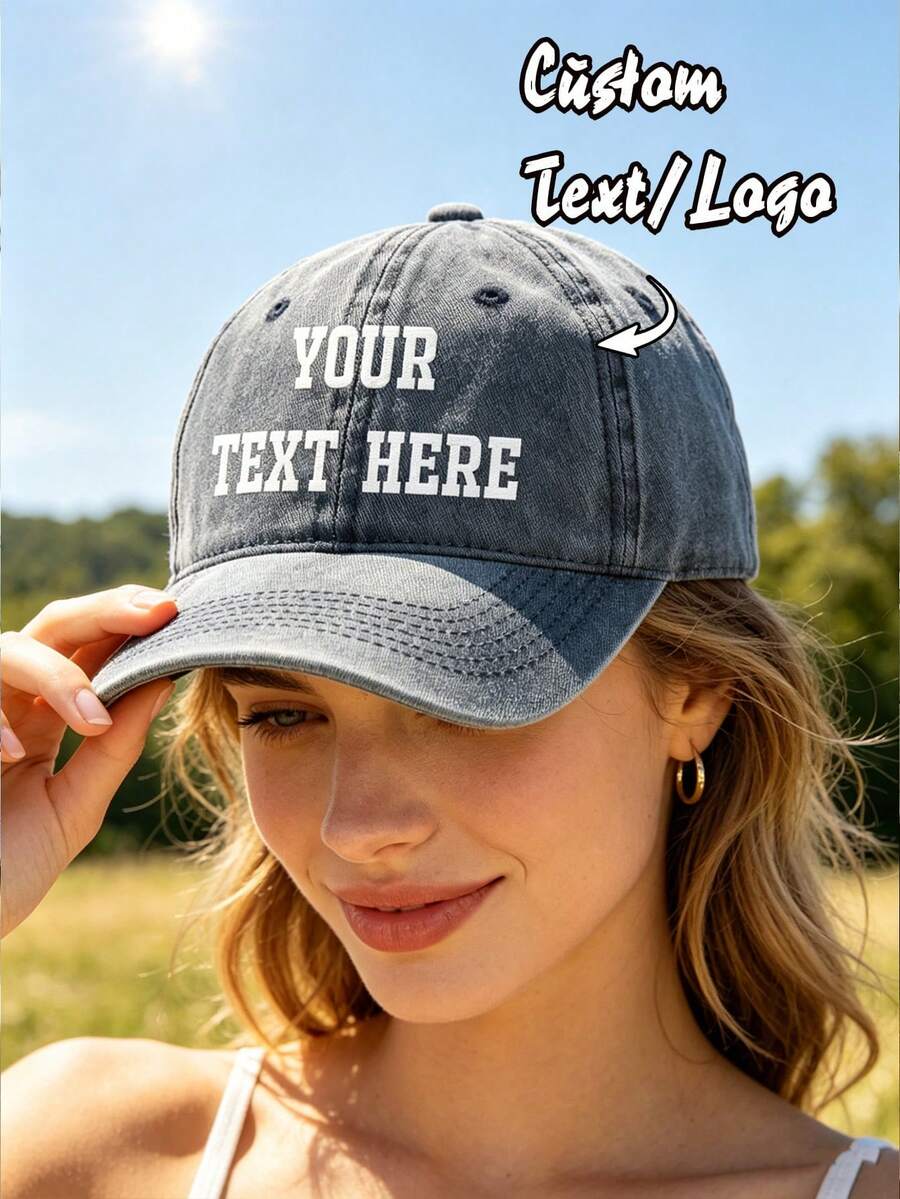 1/2pcs Customizable Text/Logo Baseball Cap, Multi-Color English Letter Customizable Sun Hat, Suitable For Men And Women, Can Print Any Pattern On The Hat, Personalized Baseball Cap, Photo Printing, Suitable For Valentine's Day, Birthday And Gift Occasions. Personalized, Fun, Colorful, Cute. - Multicolor - View 1