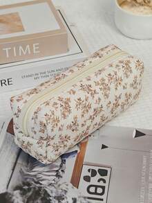 Bộ 3 món / Một túi đựng mỹ phẩm nhỏ chần bông họa tiết hoa / Túi đựng mỹ phẩm / Túi mềm / Túi du lịch có khóa kéo / Túi đựng đồ - Nhiều màu - Xem 6