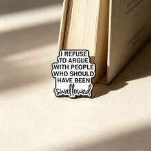 1PC Minimalist Introvert Text Enamel Pin - Featuring Relatable Sarcastic Mood Quotes With Smooth Enamel Finish On Sturdy Metal Frames, Unisex Metal Lapel Brooches For Backpack Decor Or Introvert Gift, Whimsical Daily Wear Fashion Accessory - Multicolor - View 11