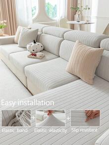 1 tấm bọc ghế sofa co giãn, chống trượt, phủ toàn bộ bề mặt ghế, phù hợp cho mọi mùa, bọc ghế sofa bằng vải, có thể giặt máy, chống bụi, thân thiện với thú cưng, trang trí cho phòng ngủ, văn phòng, phòng khách, phù hợp với ghế sofa 1-4 chỗ và ghế sofa hình chữ L. - Màu Xám nhạt - Xem 8
