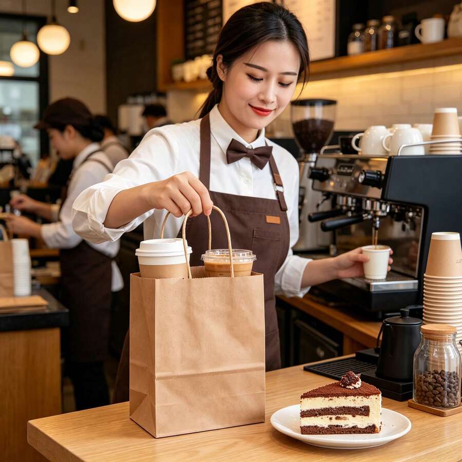 20pcs Brown Kraft Paper Bags With Handles, Reusable Gift Bags Suitable For Birthday Party, Wedding, Shopping, Takeout Food Packaging - Multicolor - View 1