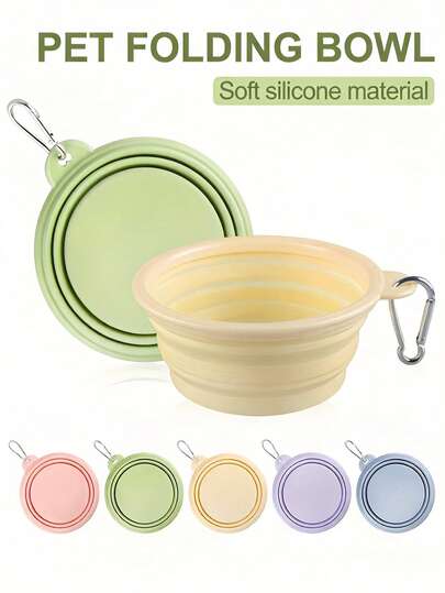 1 bát du lịch bằng silicon có thể gập lại cho thú cưng, dung tích 350 ml (có khóa cài chất lượng cao), bát cho mèo và chó, bát uống nước và ăn di động bằng silicon, bát treo cho thú cưng, thích hợp cho thú cưng đi dã ngoại mùa hè, món quà chu đáo dành cho thú cưng.