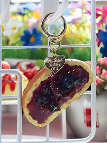 1pc Creative Fruit Dessert Keychain, Realistic Food Toy Model Keyring, Car/Phone/Bag Charm Decor Gift - Multicolor - View 9