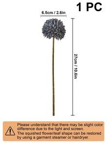 8/16pcs Artificial Chrysanthemum, Dandelion, Hydrangea Flower Bouquet, Suitable As Gifts, Bridal Wedding, Home, Office, Cafe, Party, Dorm Room Decor, School Supplies - Dusty Blue - View 7