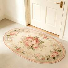 1pc Bohemian Floral Oval Rug, Boho Style Carpet, Pattern Rug, Versatile Fashion Creative Home Decor Rug, Suitable For Living Room, Bedroom, Entryway, Kitchen, Bathroom, Gaming Room, Study - Multicolor - View 2