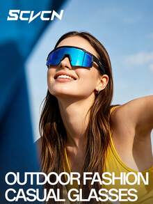 SCVCN Fashion Wrap-Around Outdoor Sports Eyeglasses, Lightweight Cycling Riding Eyeglasses, Suitable For Men & Women, Suitable For Running, Hiking, Camping, Daily Wear - Multicolor - View 7