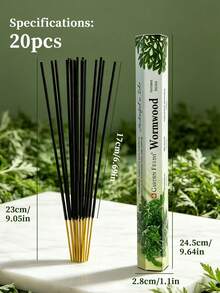 20/60pcs, Incense Sticks, Incense, Amber, Mugwort, Vanilla, Myrrh, Osmanthus, Mango, Lemon, Natural Fragrance, Made With Natural Ingredients, Long-Lasting Scent, A Perfect Gift, Suitable For Ramadan, Entertaining Guests, Meditation, Air Purification And Other Occasions. - Mugwort Incense - View 5