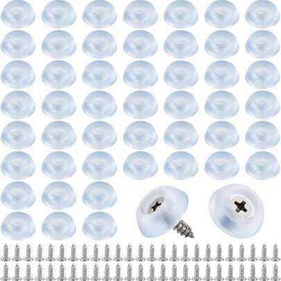 50 pies de goma para tabla de cortar con topes antideslizantes y tornillos de acero inoxidable. Almohadillas redondas para patas de tabla de cortar aptas para muebles y electrodomésticos de cocina.