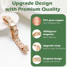 Pure Copper Lucky Clover Bracelet For Women Ladies Gift Ultra Strength - Orange - View 4