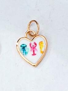 Collar ajustable de cuerda colorida con colgantes de esmalte intercambiables, colgantes de dibujos animados desmontables chapados en oro (patrones de gato, langosta, fruta, flor), set de joyas personalizables de verano para regalo - Multicolor - Ver 30