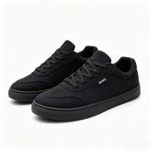 Giày thể thao nam vải bố đen cổ điển | Giày casual cổ thấp nhẹ, thoáng khí | Giày bệt buộc dây thoải mái | Thích hợp cho mặc hàng ngày mùa xuân/hè, phong cách đường phố, du lịch & nghỉ lễ, làm quà tặng - màu đen - Xem 14