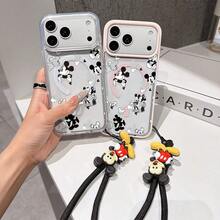 This Disney Mickey Mouse Lanyard Phone Case Is Fully Covered In TPU Material, Features Strong Magnetic Closure, Is Shockproof And Lightweight, And Is Compatible With IPhone17/16/11/13/15/15 Plus/15 Pro/15 Pro Max/12/14 Pro Max/11 Pro Max/12 Pro/12 Pro Max/13. This Phone Case Is A Popular Birthday Gift Or Business Gift Choice; It Is Durable, Stain- And Fingerprint Resistant, And Suitable For Both Men And Women. The Set Also Includes A Mickey Mouse Phone Case And A Mickey Mouse Plush Bracelet, Making It A Perfect Gift For Friends And Family. This Stylish Phone Case Is Fun, Lightweight, And Durable. IPhone17 Pro Max Phone Case, Minnie Mouse Phone Case. - Pink - View 3
