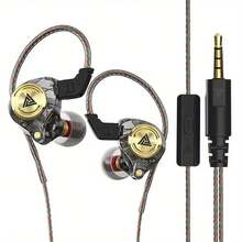 Auriculares intrauditivos de alta fidelidad, con cable y micrófono, cancelación de ruido de subwoofer, monitor para juegos y música, plástico duradero, cable de 120 cm/47.24 pulgadas, diseño de color vivo - Ver 2