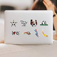 Juego de 50 pegatinas con temática de fútbol con campo de fútbol, tacos, portería y talla grande elementos, adecuado para botellas de agua, cuadernos, equipaje, patinetas y otros artículos de decoración, pegatinas personalizadas de estilo deportivo DIY, pegatinas decorativas de colección de aficionados, adecuadas para la decoración de atuendos diarios y escenas de partidos - Multicolor - Ver 4