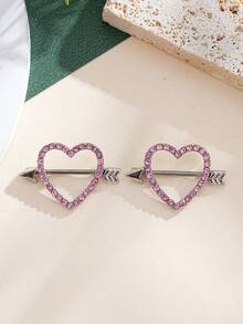 2 chiếc khuyên núm vú bằng đồng khảm nhiều chi tiết tinh xảo, trang sức xỏ núm vú hình bướm anh đào gợi cảm, thích hợp để đeo hàng ngày. - Nhiều màu - Xem 4