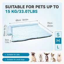 HAZOOWILL Large Dog Cooling Bed With Headrest - Summer Pet Cooling Mat, Portable Non-Slip Pad With Built-In Pillow, Comfortable Cool Sleeping Surface, Suitable For Small To Large Dogs And Cats, Weight Capacity Up To 40kg/88lbs - Multicolor - View 16