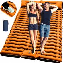 4-Inch Extra Thick Self-Inflating Air Mattress - Double Inflatable Camping Pad With Built-In Foot Pump And Pillow, Suitable For Backpacking Tents - Multicolor - View 1