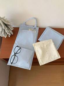 1 Buah Organizer Gantung di Atas Pintu Motif Bintang dengan 2 Kantong, Tas Penyimpanan Dinding Serbaguna, Tas Gantung untuk Perlengkapan Rumah Tangga, Pakaian Dalam, Kaos Kaki, dan Kantong Sampah - MultiWarna - View 3