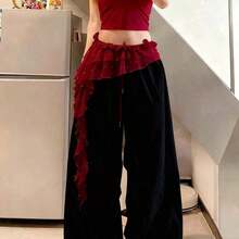 1pc Shiny Jazz Dance New Arrival Flamenco Ruffled Skirt, Street Dance Brand Flowing Tassel Layered Waist Wrap, Belly Dance Accessory American Style Hip Scarf, Sexy Mini Skirt For Stage Performance, Suitable For Nightclub, Disco, Festival, Party, Evening Dress Accessory - 黑色荷葉邊 - 查看 11