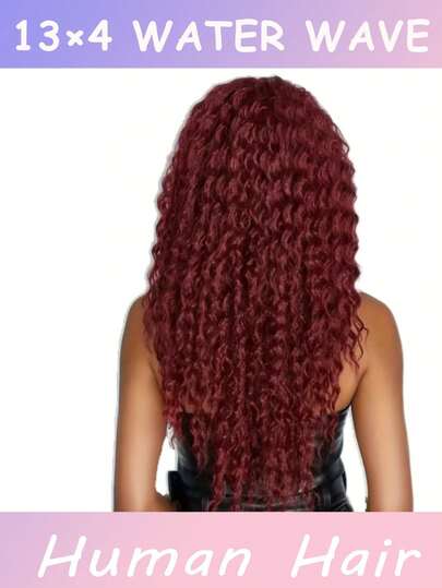 99J Burgundy 13x4 Lace Frontal Wig Red Hair,180% Density Water Curly Red Colored 13x4 Transparent Lace Frontal Wigs,Lace Front Wigs Glueless Wigs Human Hair For Women,Vivid Living Burgundy Long Hair For Women,Fashion Long Hair Wig Gift For Mother's Day, Comfortable Wear,Fashion Accessory Corpse Bride Available In A Variety Of Colors Natural Color/Burgundy/Honey Blonde Ombre Highlight For Women,Easy To Wear