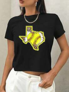 Dam-T-shirts - Svart - Visa 1