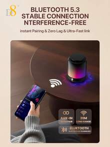 D8 Altavoz Bluetooth con soporte magnético 4 en 1 para mujeres, accesorio de moda 3C, espectáculo de luces RGB, sonido estéreo envolvente de 360° real, emparejamiento TWS y múltiples modos de escucha, soporte para teléfono con imán N52 de gran fuerza, ángulo y altura ajustables, compatible con iPhone 17/16/15/Pro/Pro Max, altavoz portátil con soporte magnético para escritorio, dormitorio, viaje - Ver 10