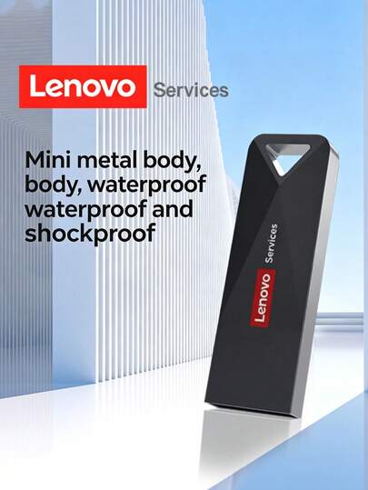 Lenovo E101 USB Flash Drive, High-Speed, High-Capacity Flash Memory, Suitable For In-Car, Study, Office, And Business Use; Driver-Free, Plug And Play; Multiple Capacities Available; Made Of Zinc Alloy; Compact And Portable.