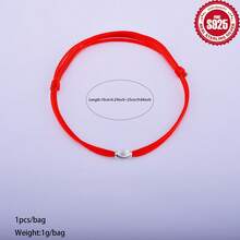 925纯银幸运珠手链，手工DIY手链/脚链，猫眼幸运珠，珠宝礼品 - 銀色 - 查看 9