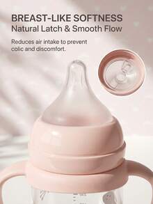 1pc Baby Wide Mouth Rabbit Design Anti-Drop Anti-Colic Feeding Bottle, Suitable For Infant Feeding - Multicolor - View 4