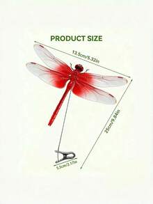 1/4pcs Realistic Dragonfly Clips, Pest Repellent Lobster Clips, 3D Simulated Fake Dragonfly Decorative Clips, Plastic Dragonfly Garden Hummingbird Decorative Stakes With Support, Suitable For Indoor And Outdoor - Multicolor - View 6