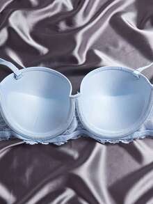 3pcs/Set Women's Fashion Lace Padded Shoulder Strap Removable Push-Up Bra, Comfortable Adjustable - Multicolor - View 4