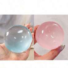 1pc Blue Coconut Oil Squeeze Ball, Round Malt Stress Relief Squeeze Toy, Best Office Desk Stress Relief Tool, Suitable For Holiday Gift, Fun & Cute Gift, Birthday Gift, Easter Gift, Party Favor Filler - 藍色 - 查看 8