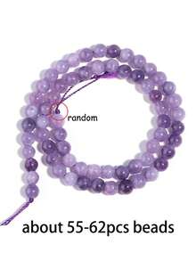 6/8/10mm Natural Stone Beads, Purple Stone, Spodumene, Tiger Eye Agate, Elegant Round Loose Beads, Energy Stone, Suitable For Prayer Beads, Yoga, Jewelry Making Accessories - Multicolor - View 31