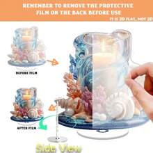 1/3 chiếc đế phẳng acrylic 2D hình san hô biển, giá đỡ nến kiểu ven biển trang trí bàn tiệc cưới, lễ tốt nghiệp và tiệc độc thân. - Nhiều màu - Xem 7