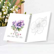 1本全新水彩素描本，带轮廓线，适合初学者，螺旋装订，可拆卸页面，易于上色，休闲放松，消磨时间的好选择，可作为礼物（不含画笔） - 單件 - 查看 4
