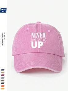 1 pieza Gorra de béisbol con estampado de letra vintage desgastada de unicolor, sombrero de sol curvo casual, gorra de papá, adecuado para uso diario, playa, viaje - A - Ver 11