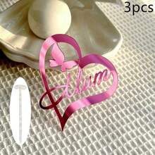 1pc/3pcs/6pcs Acrylic Flower & Butterfly Mother's Day Cake Topper, Suitable For Mother's Day, Mom's Birthday Party DIY Cake & Dessert Decoration - Multicolor - View 21