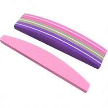 5pcs Pink Diamond Sponge Nail Files, Double-Sided Nail Buffer & Polisher Manicure Tools - Pink - View 7