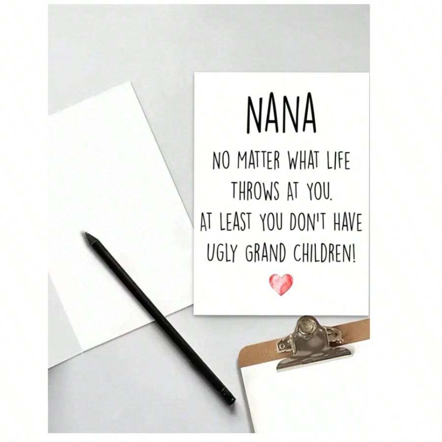 1pc "You Are The Best Nana" Birthday Card, Suitable For Sending Warm And Special Birthday Wishes To Grandma, Foldable Card With Space To Write Your Own Greeting (Comes With Random Envelope)