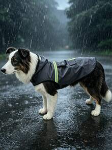 1 pieza Impermeable para perro con capucha - Ropa impermeable casual para mascotas para viajes nocturnos al aire libre, de 2 capas de poliéster duradero y ajuste cómodo, tela de PU, hebilla de , adecuado para perros pequeños, medianos y grandes, abrigo para mascotas todo clima, bata, bata de baño, decoración de baño, accesorios de baño, regalo del Día de San Valentín - Multicolor - Ver 16