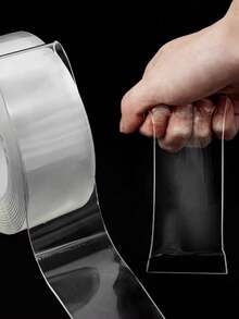 1 Rollo de Cinta Adhesiva Doble Cara Multiusos, Tira de Sellado Transparente Aplicable Diariamente Fuerte y Elástica, Tira de Sellado de Goma, Fácil de Usar, Adecuada para Decoración del Hogar, Baño, Decoración de Otoño y Temporada de Regreso a Clases. - transparente - Ver 4