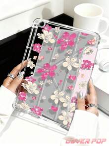 樱花图案平板电脑保护套,兼容 iPad Air 11 英寸 M3 2025 / M2 2024、Air 第五代 2022、Air8 2026(11/13 英寸)、(A16) 11 英寸第十一代 2025,兼容三星 Galaxy Tab、Kindle Paperwhite 第十二代 2024,透明背壳,时尚图案保护套,自动睡眠/唤醒功能,气囊保护,办公和送礼皆宜。 - 彩色 - 查看 5