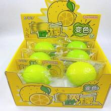 30 piezas Juguete de estrés con limón que cambia de color, juguete creativo y realista de fruta de rebote lento para alivio de estrés - Multicolor - Ver 1