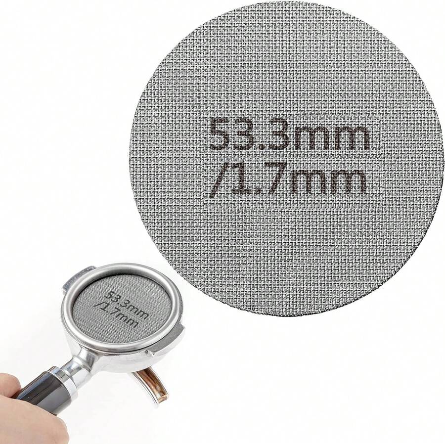 53.3 Mm Espresso Puck Screen Espresso Filter Stainless Steel Reusable Lower Shower Clean Coffee Screen 1.7 Mm Thickness Coffee Filter Mesh Plate - ColorA - View 1